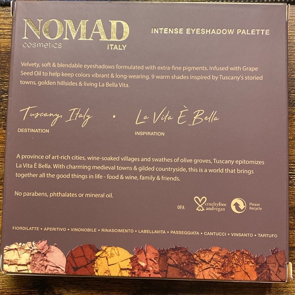 Nomad Cosmetics Toscana Eyeshadow Palette Ipsy glam bag - Picture 2 of 6